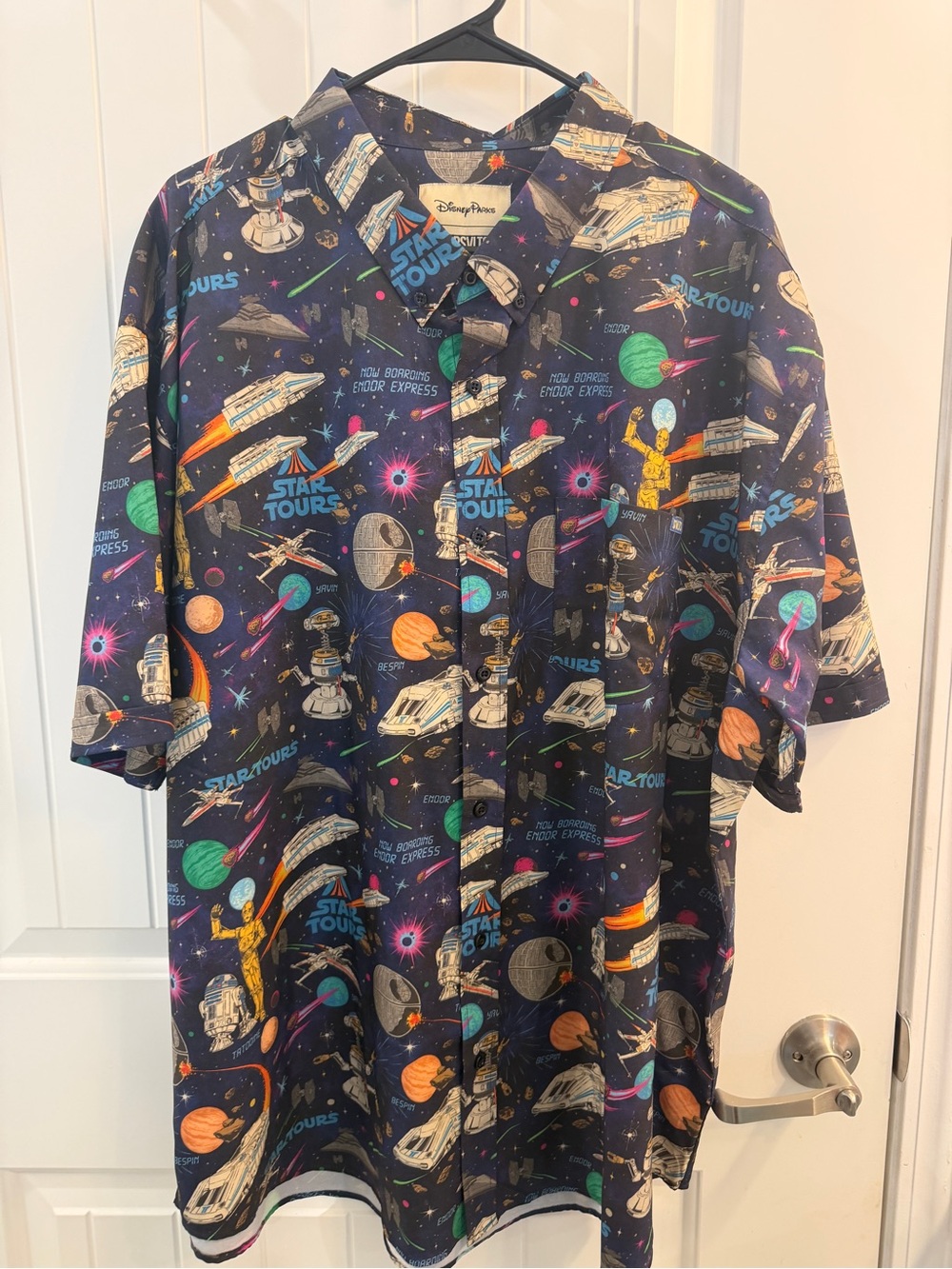 RSVLTS Navy Space Print Short-Sleeve Button Shirt